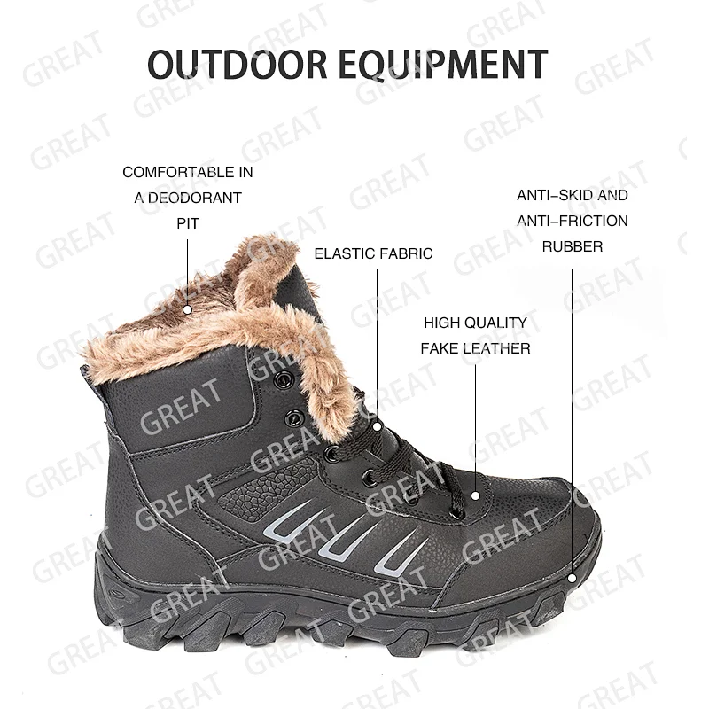 Greatshoe wholesale custom mountain high quality winter shockproof hiking boots climbing boot