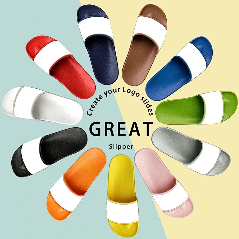 hot sale men beach slippers shoes men printing emboss slides sandals for unisex beach outdoor and indoor home women slippers kids slides