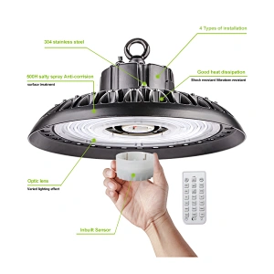180lm/W High lumen output UFO Highbay with plug and play sensor optional
