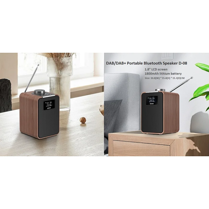 DAB/DAB+ Portable Bluetooth Speaker D-08
