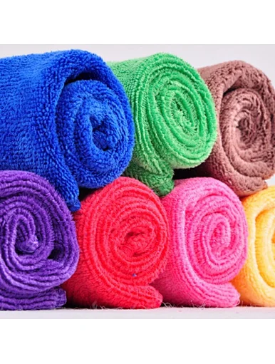 Personalized microfiber cleaning cloths Car Cleaning Towel，Microfiber water absorbing kitchen towel, no hair falling, car cleaning, blue, double turn edge，Towel roll, Fluffy Terry