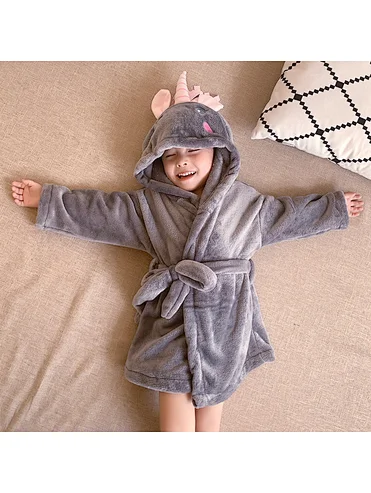 Luxury hooded baby bathrobe custom microfiber kids animal hooded towel