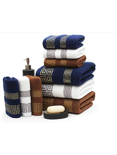 China style 100% cotton Dobby woven yarn dyed Wholesale best quality super dry cheap high water absorption cotton bath promotional hotel towel set
