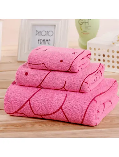 Microfiber large size carved cute little rabbit square towel towel bath towel set, blue, red, purple, beige