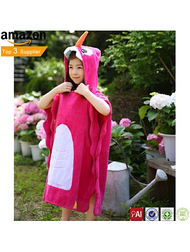 2022 China factory wholesale microfiber hooded baby poncho beach towel, Microfiber Soft Quick Drying Super Absorbent Multi-use printing hooded poncho Bath Pool Beach towel,  Children and adults (Multi Size)