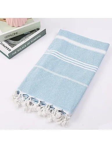 Wholesale Large size strip towel sport towel 100% cotton Turkish beach towel