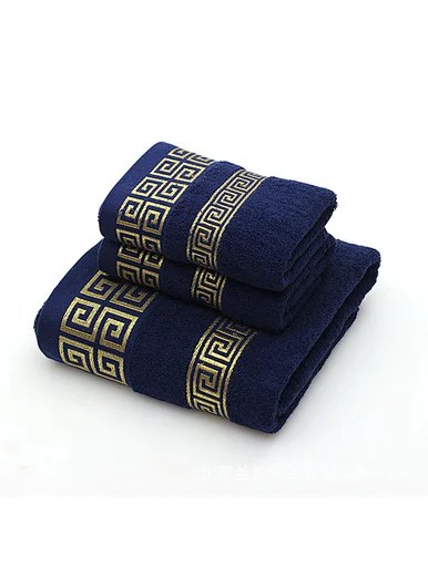 China style 100% cotton Dobby woven yarn dyed Wholesale best quality super dry cheap high water absorption cotton bath promotional hotel towel set