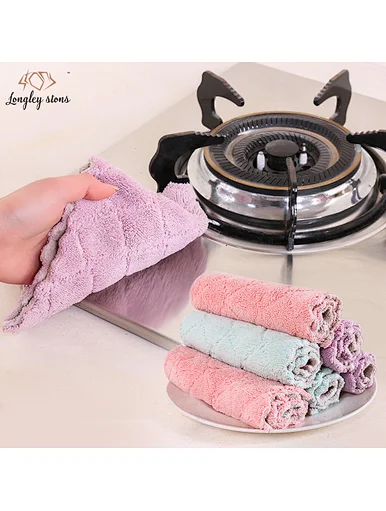 Microfiber Absorbent thick Dish cleaning cloth kitchen towel，Microfiber Super Absorbent thick Dish cleaning cloth kitchen towel Soft and Solid Color Reusable Dishtowels Fast Drying Dish Rags