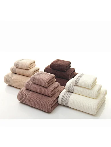 Luxury Bologna Terry fluffy water absorbent Multi Color Hotel pure cotton square towel towel bath towel set, beige, khaki, Dark Khaki, brown