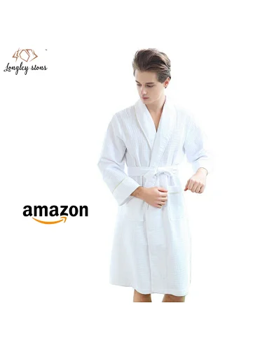 100% Cotton Luxury Terry Cloth Cheap High Quality White Waffle Supplier Dubai Bath Robe Towel For Men