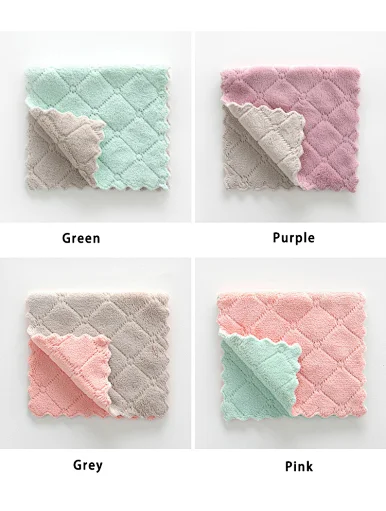 Microfiber Absorbent thick Dish cleaning cloth kitchen towel，Microfiber Super Absorbent thick Dish cleaning cloth kitchen towel Soft and Solid Color Reusable Dishtowels Fast Drying Dish Rags