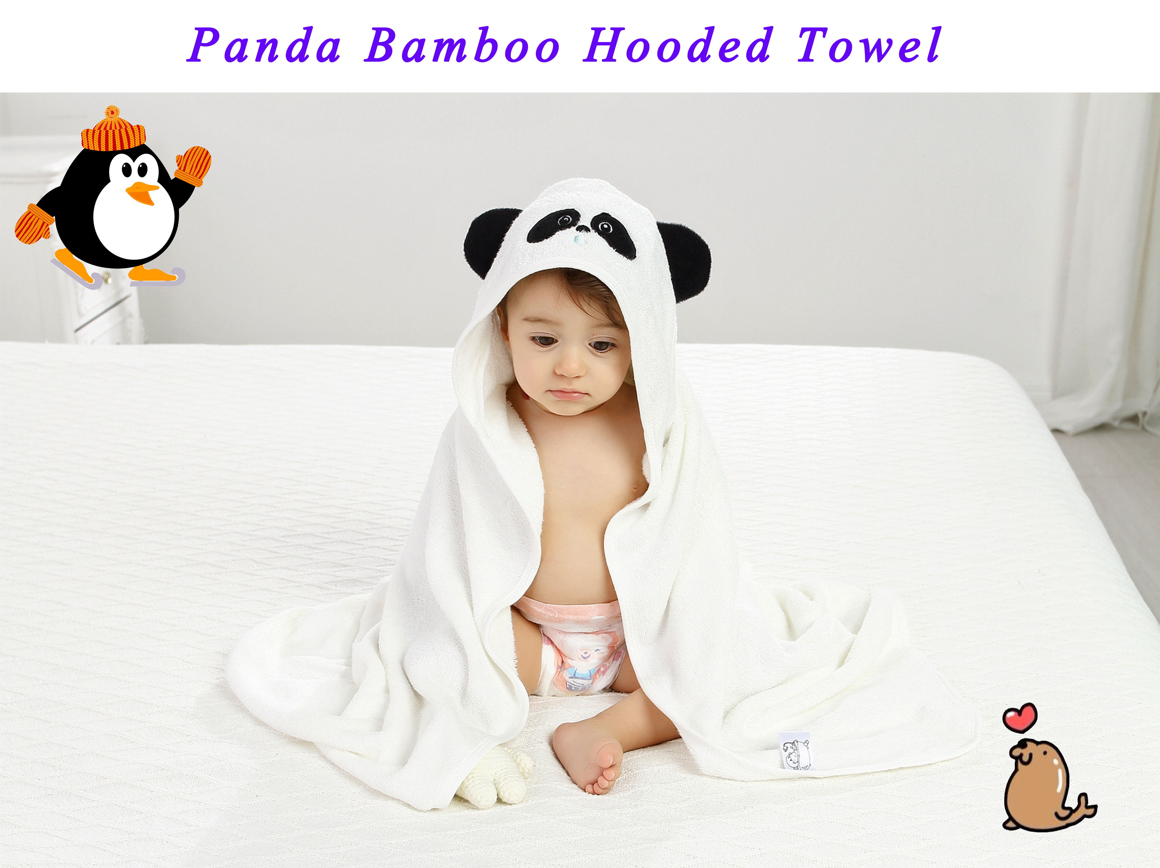 Amazon Hot Sale High Quality Bamboo Baby Hooded Towel