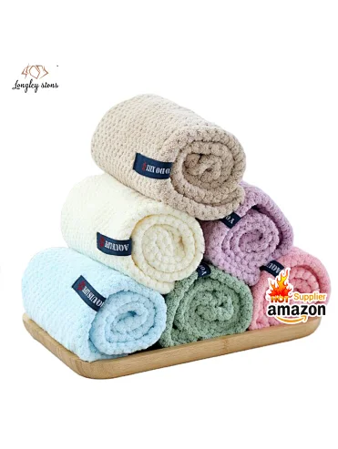 Super Absorbent Quick Hair Dry Turban with Button Organic Microfiber Hair Towel Wrap