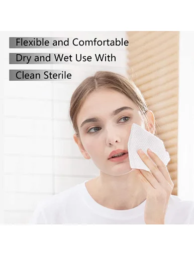 Disposable Face Towel, Biodegradable Facial Tissue, Unscented Baby Dry Wipes, Make Up Removing Wipes Ultra Soft Thickening for Sensitive Skin