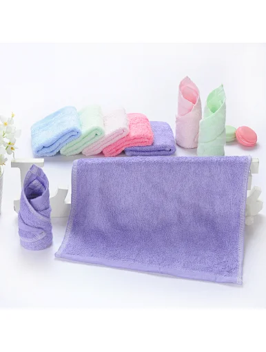 Baby bamboo fiber small square towel, colorful, rose red, purple, green, pink, blue, soft, antibacterial, bacteriostatic, unfolding, absorbing water