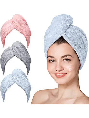 Ultra Absorbent Fast Drying Hair Turban Soft Anti Frizz Hair Wrap Towels for WomenThicker  Microfiber Hair Towel Wrap