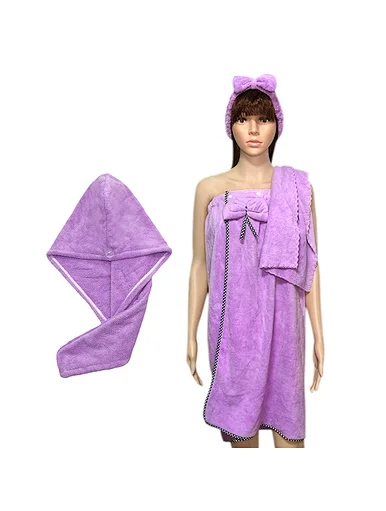 Luxury microfiber bathroom wrap hair towel bath towel dress