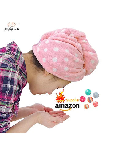 Multi-colored bath wrap drying head hat  microfiber dry hair towel