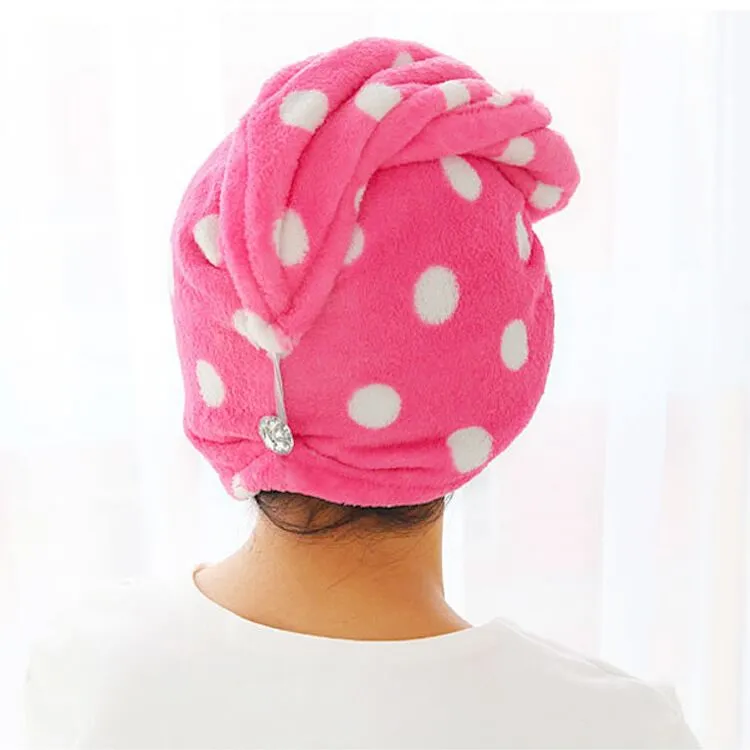 Multi-colored microfiber hair drying wrap absorbent towels