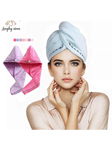 Quick drying hair towel  microfiber turban super absorbent