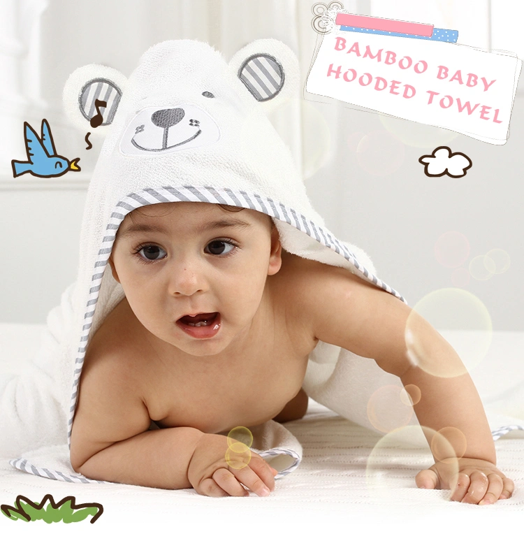 High quality super soft bamboo baby hooded bath towel