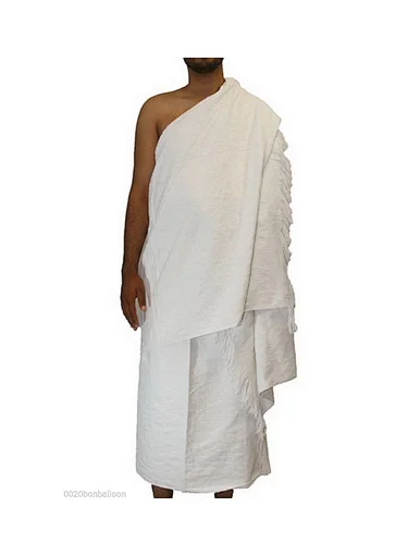 Hygienic Natural microfiber woven Muslim toga Towels Ihram Ehram Ahram Men for Hajj Umrah White Comfort Eco-friendly Soft highly absorbent