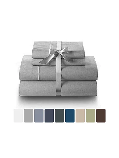 Home textile wholesale double single 4pcs luxury online king size 100% polyester bed sheet bedding set, breathable structure Set, maximize air and moisture release, keeping your body cool all night long.Long-lasting,Engineered not to shrink, fade or pill.