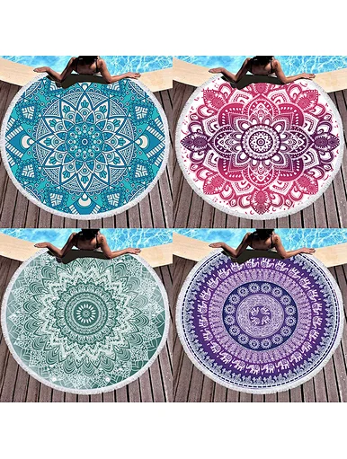 Microfiber printed oversized beach towel, geometric pattern, gradient, solid color, custom design