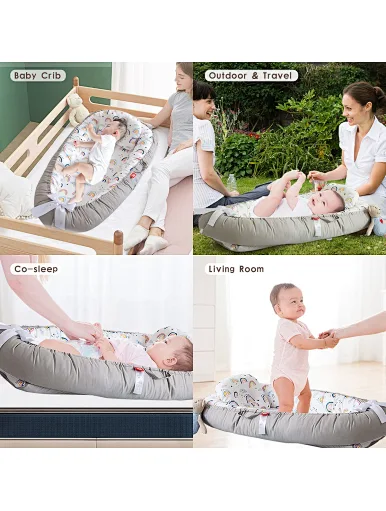 Multifunctional Custom Made Washable Portable Cotton New Born Safety Baby Furniture Sleeping Nest Crib Cot Bed Set, Multifunctional washable portable cotton newborn safe sleeping nest 360 degree all-round bumper design safe and comfortable baby nest