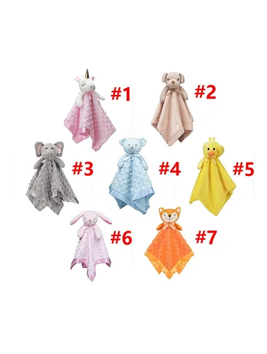 Hairy cute little rabbit Doudou pacifying towel toy, stuffed is made of soft healthy material. No shedding or pilling, more safe for baby, hippo, duck, fox, unicorn, dog, rabbit, lion, bear