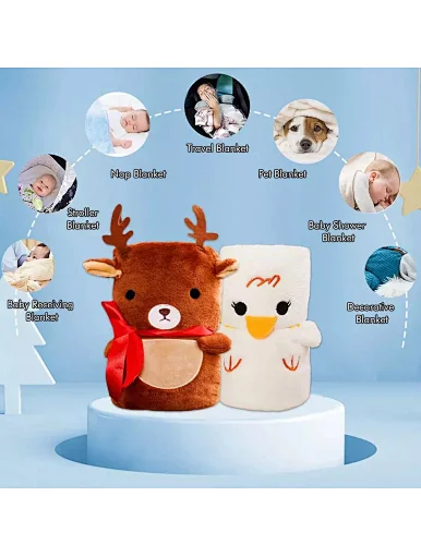 Wholesale Super Soft Various 3D Animal Cartoon Bunny Coral Fleece Travel Office Toy Travel Adult Baby Lunch Break Blanket,Portable Keep warm Both side are soft and great handfeel Your baby can play on it or could be wrapped into the blankets feel warm