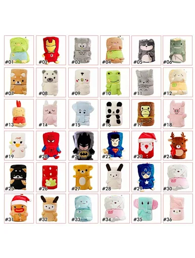 Wholesale Super Soft Various 3D Animal Cartoon Bunny Coral Fleece Travel Office Toy Travel Adult Baby Lunch Break Blanket,Portable Keep warm Both side are soft and great handfeel Your baby can play on it or could be wrapped into the blankets feel warm