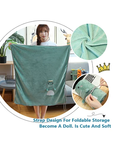 Wholesale Super Soft Various 3D Animal Cartoon Bunny Coral Fleece Travel Office Toy Travel Adult Baby Lunch Break Blanket,Portable Keep warm Both side are soft and great handfeel Your baby can play on it or could be wrapped into the blankets feel warm