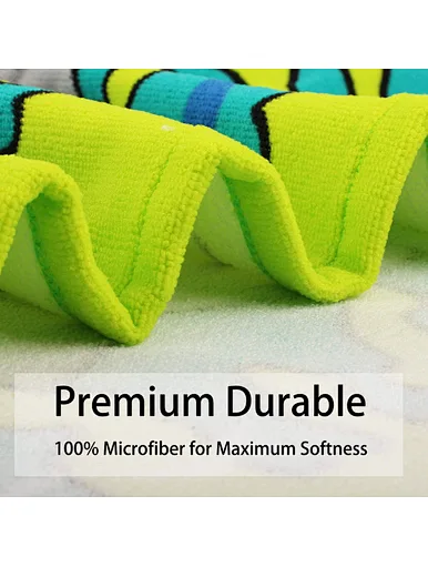 Made of polyester microfiber, durable ultra soft highly absorbent fast drying permeability on the skin. beach towel used as a bathrobe washcloth