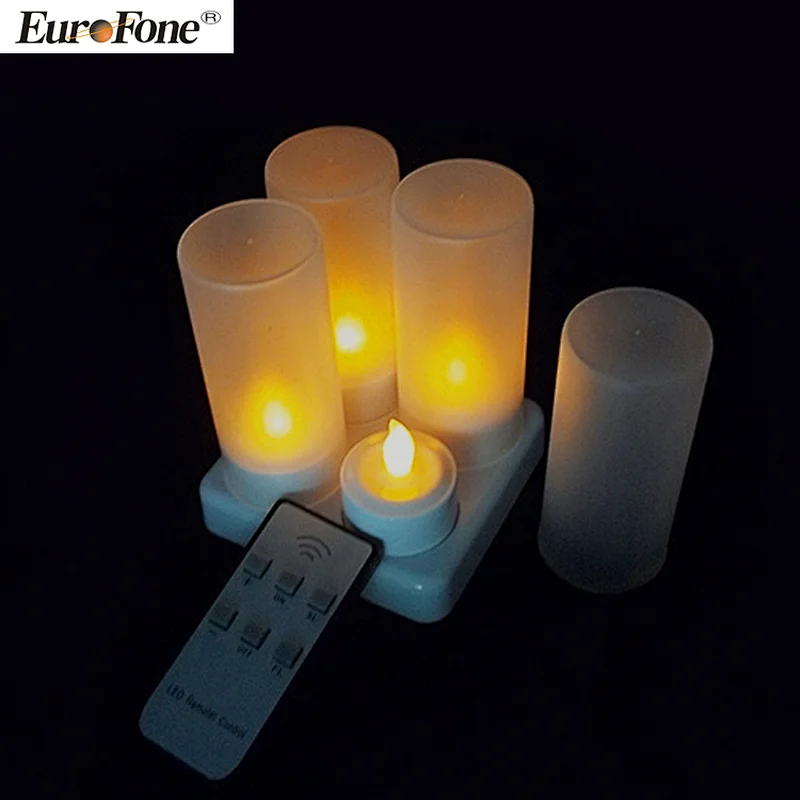 wholesale  good quality led tealight candle rechargeable led church candle 4pcs/set