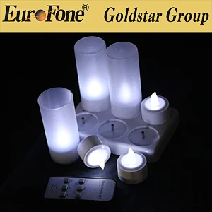 New style Remote rechargeable led cold white tealight candles