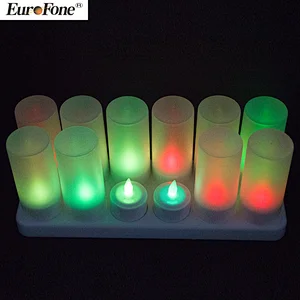 ABS Material Rechargeable Portable with Charging Station Decoration Candle