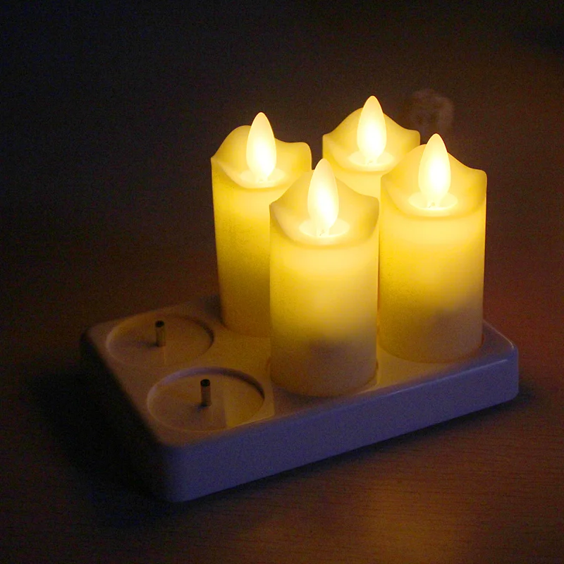 New style with remote control  flameless Wind swing candle Waving Flame  rechargeable led candle light