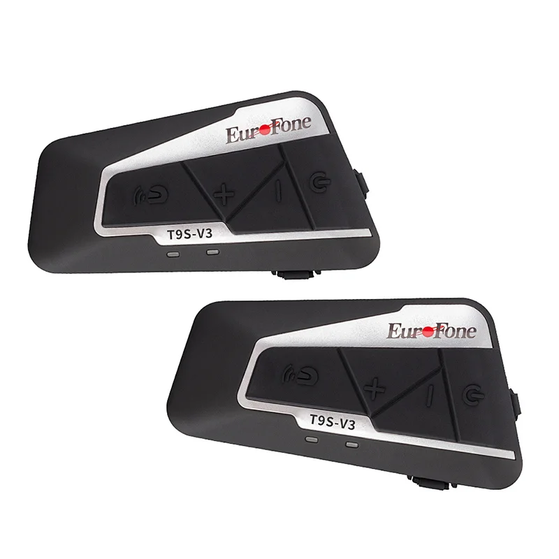 2 unit T9s Casco de moto impermeable con radio FM manos libres Bluetooth interphone intercomunicador auricular