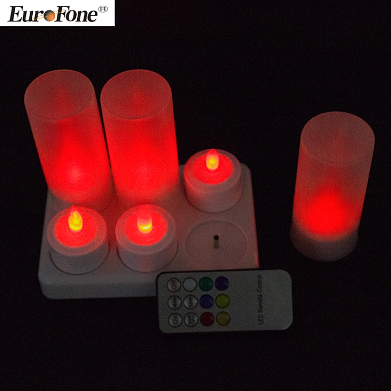 ABS new design 6pcs/set rechargeable candle light