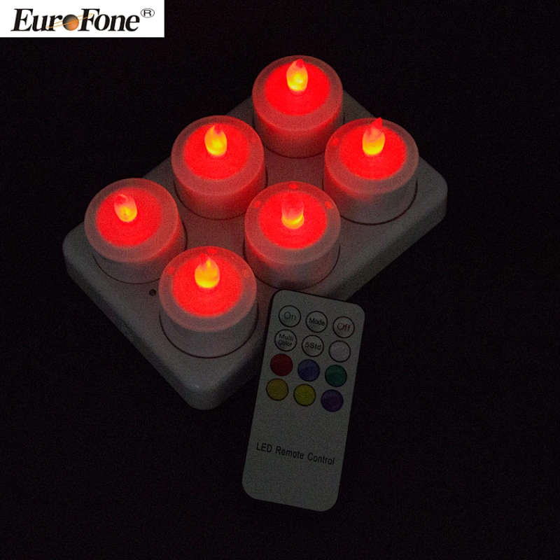 ABS new design 6pcs/set rechargeable candle light