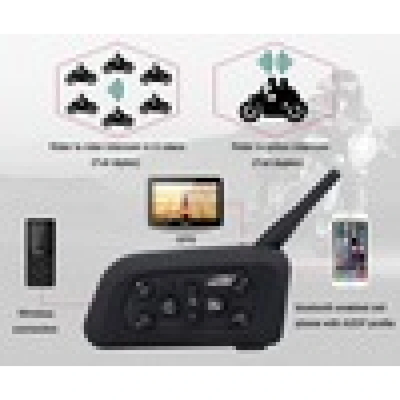 Bluetooth helm intercom headset voor 6 rijders 1200 meter V6-1200