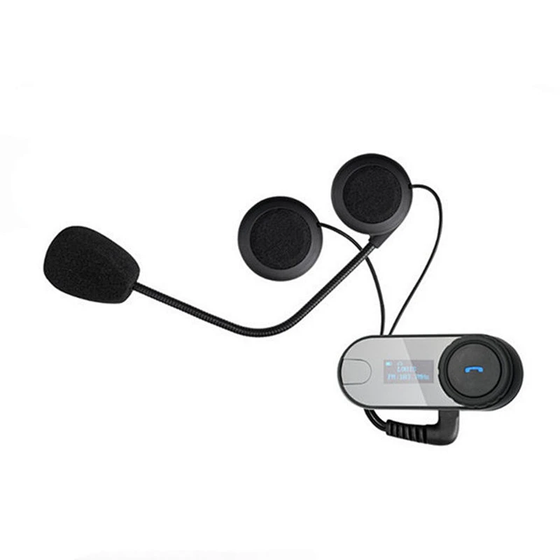suporte para capacete de motocicleta FM com tela Bluetooth fone de ouvido intercom T-comsc