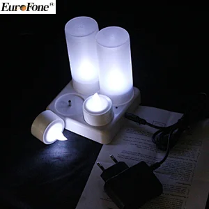 Newest design cold white color Rechargeable LED candle