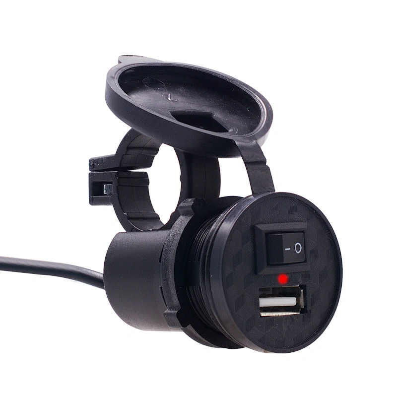 motorcycle accessories multi-function waterproof Motorcycle single usb charger mobile phone with switch