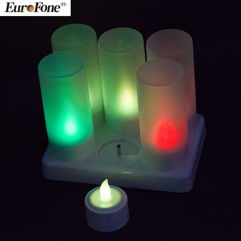 with remote LED rechargeable tealight candle