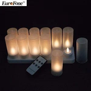amazon hot seller Christmas holiday welding birthday party flame led candle light Rechargeable romantic led tealight candle