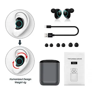 twins true wireless charging case  bluetooth stereo earphone touch control earbud