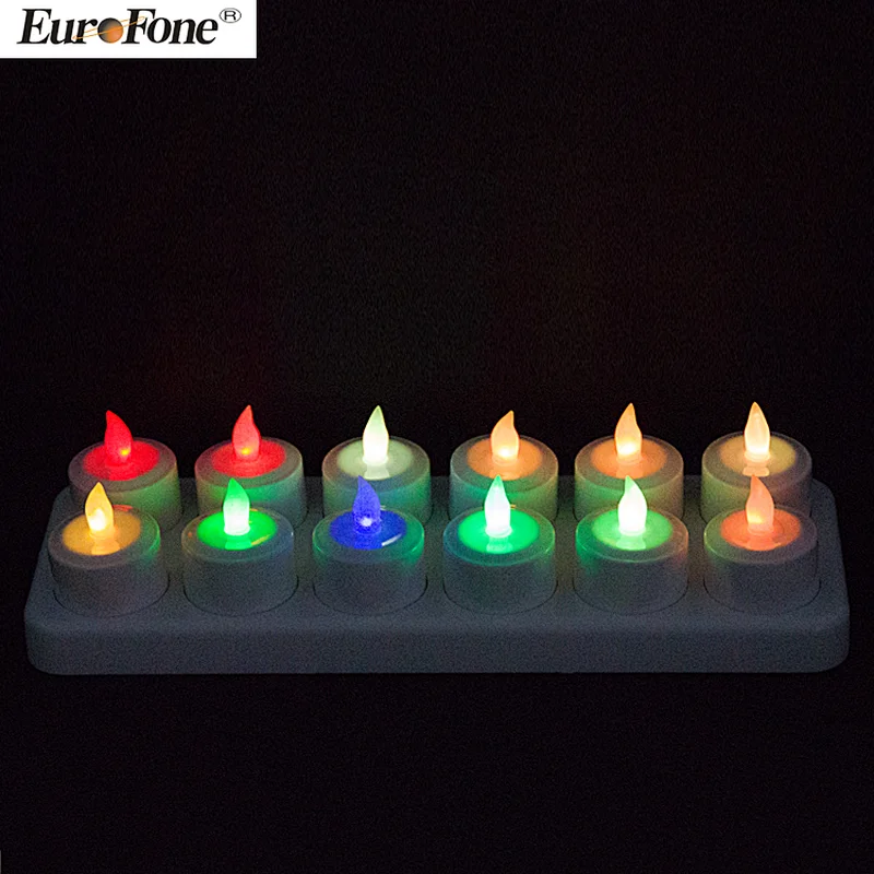 ABS Material Rechargeable Portable with Charging Station Decoration Candle
