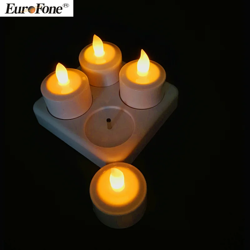 wholesale  good quality led tealight candle rechargeable led church candle 4pcs/set